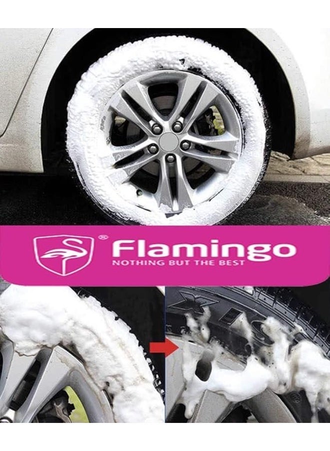 بخاخ رغوة فلامنجو ملمع إطارات السيارات (650 مل) - منظف قوي للإطارات والجنوط | استعادة اللمعان - Image 2