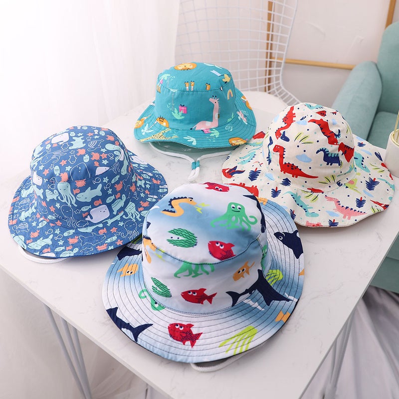 Cotton Thin Baby Hat Hat Animal Pattern Hat Children Windproof Fisherman Hat Men And Women Basin Hat - Image 3