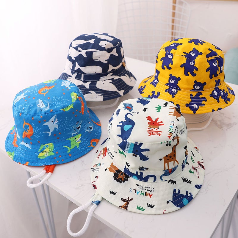 Cotton Thin Baby Hat Hat Animal Pattern Hat Children Windproof Fisherman Hat Men And Women Basin Hat - Image 2