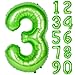 CHANGZHONG 40 Inch Large Green Number 3 Balloon Giant Helium Polyester Film 3th Birthday Girl Boy Self Inflating Digit Three For Anniversary Celebration Baby Shower New Year Engagement Party Decoration - Image 3