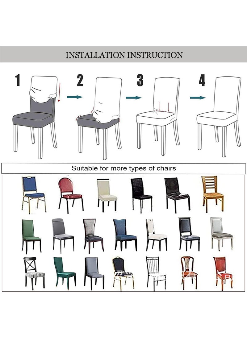 Bluejw 4-Piece Dining Chair Cover Set Dark Blue  - Image 4