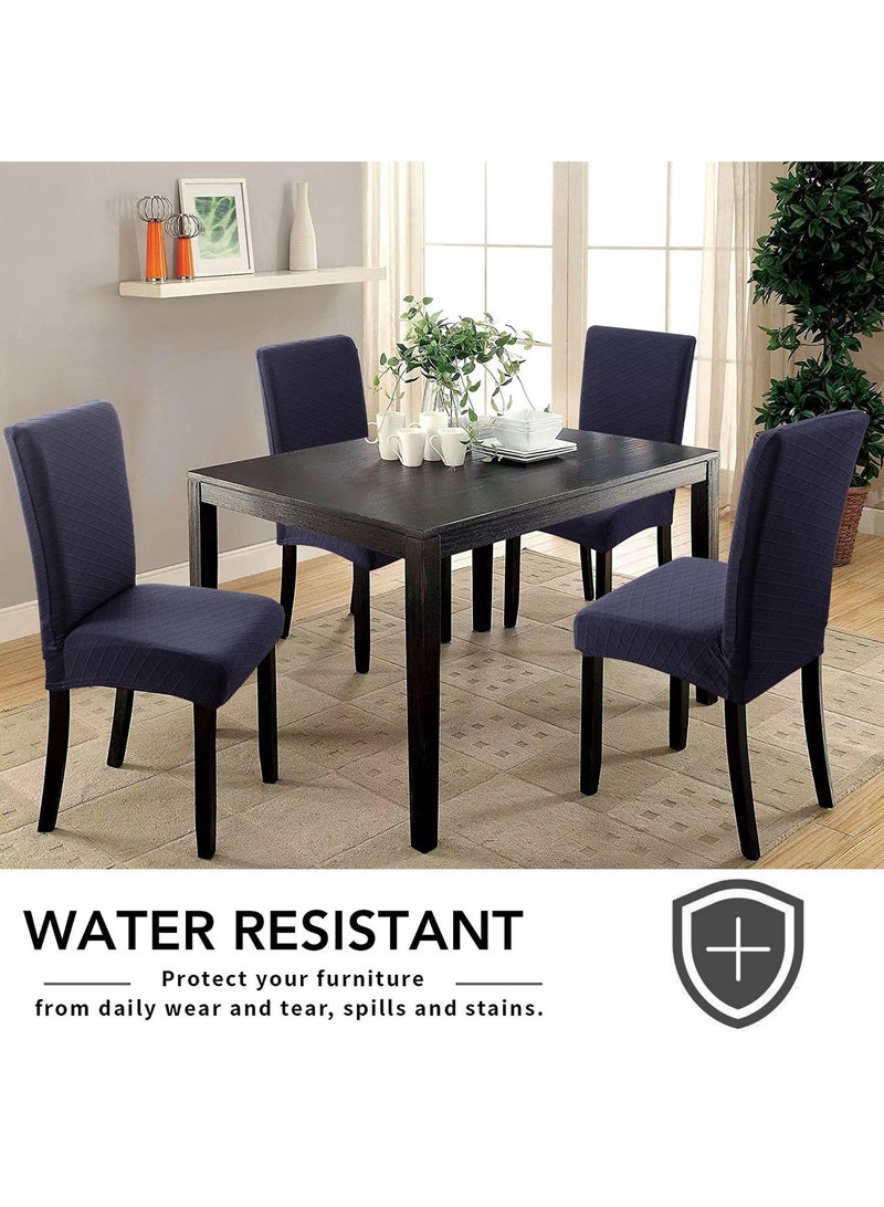 Bluejw 4-Piece Dining Chair Cover Set Dark Blue  - Image 5