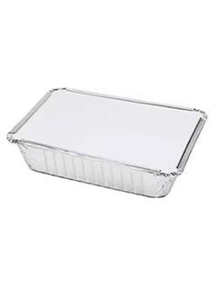 Shop & Shoppee SHOP & SHOPPEE Disposable Aluminium Silver Foil Container with lid, Disposable Jars, Parcel Box, Packaging Metalized Hot/Dry Foods, Cake baking Container - 500 ml (Pack of 50)  - Image 2