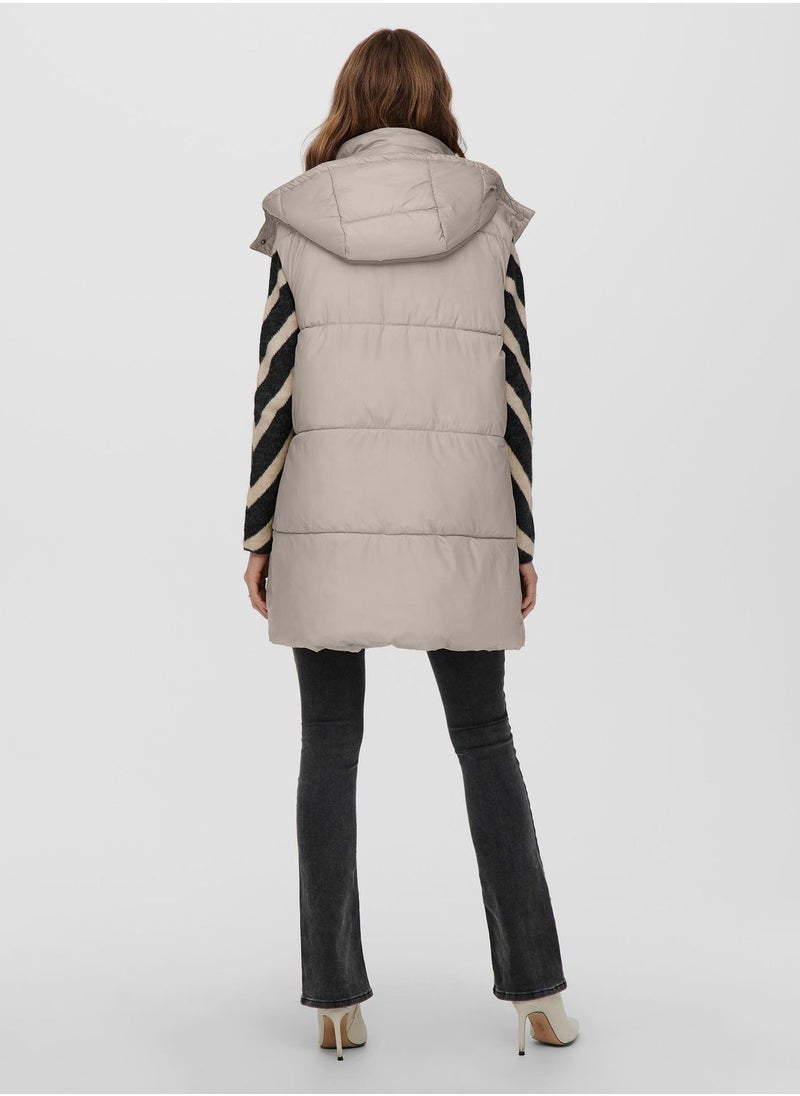 ONLY - High Neck Puffer Coat - Image 1