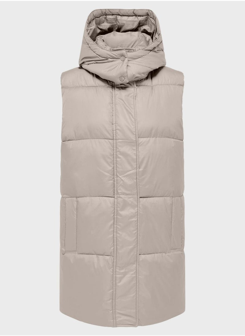 ONLY - High Neck Puffer Coat - Image 1
