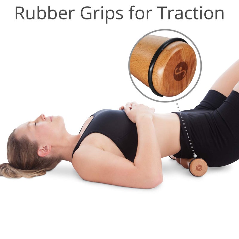 Body Back Wood Back Roller, Spine Stretcher & Aligner, Ma Roller, Back Cracker for Back Pain Relief and Muscle Recovery, Manual Back Massager, Wood Therapy Massage Tool (15 inch) - Image 4
