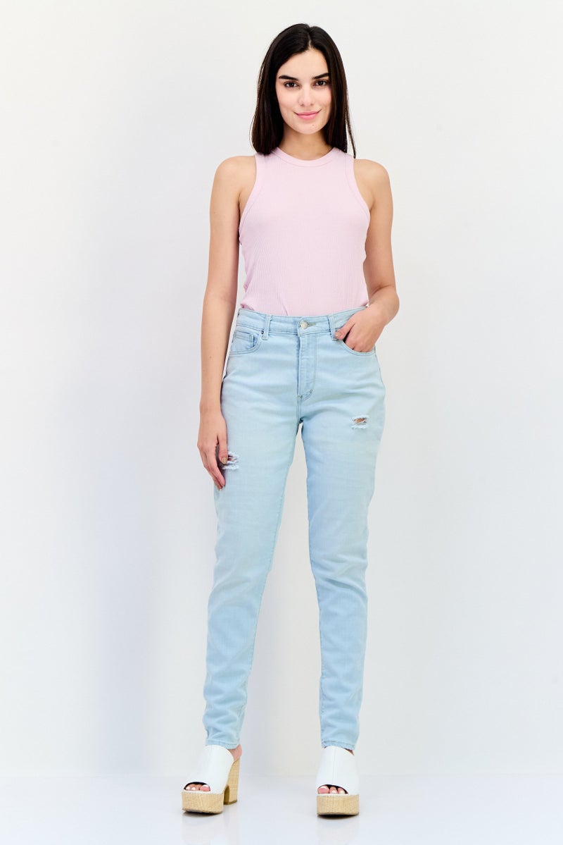 Levi's جينز دنيم ضيق للنساء، قابل للتمدد، غسلة زرقاء فاتحة - Image 2