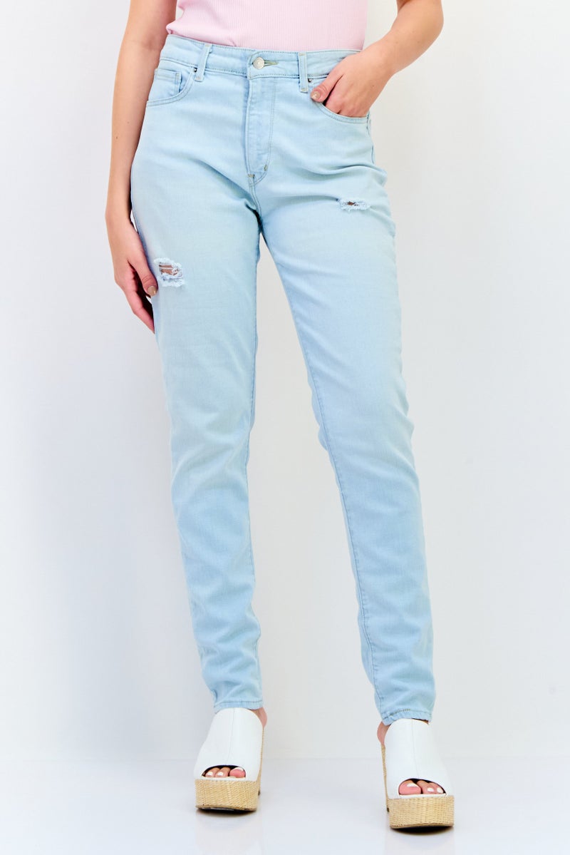 Levi's جينز دنيم ضيق للنساء، قابل للتمدد، غسلة زرقاء فاتحة - Image 1