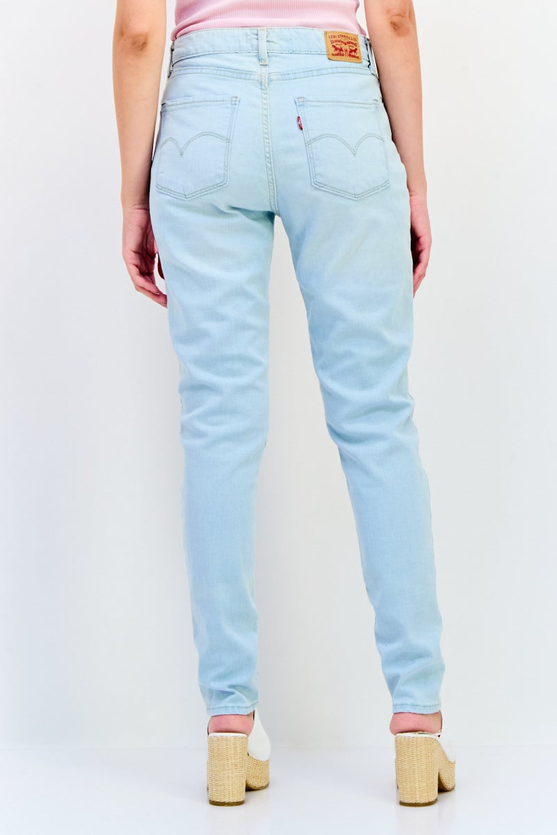 Levi's جينز دنيم ضيق للنساء، قابل للتمدد، غسلة زرقاء فاتحة - Image 4