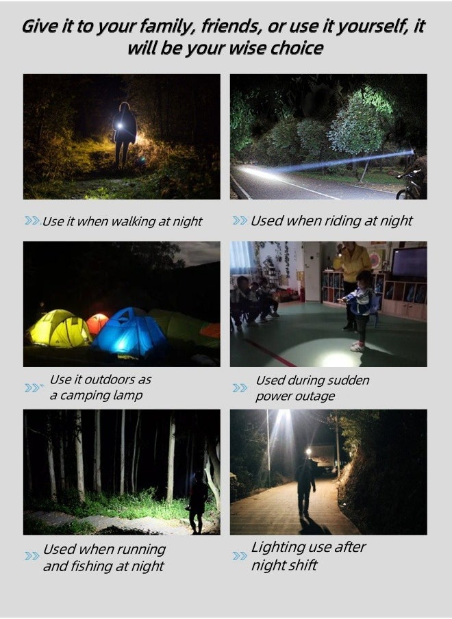 M MIAOYAN - New outdoor strong light flashlight led multi-function rechargeable flashlight portable three-speed flashlight short version - Image 1