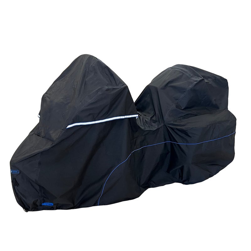 FENRIR 111 Trike Motorcycle Cover Waterproof Outdoor Storage Exhaust Pipe AntiScalding Antenna Hole Compatible with Harley Davidson Freewheeler TRI Glide Ultra Road Glide3 Trike Goldwing Roadmaster
