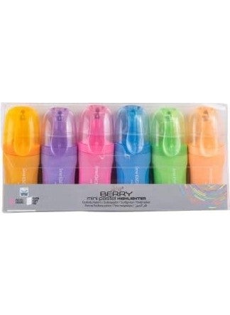 Serve Berry Mini Highlighter Pastel 6 Pack Pet  - Image 1