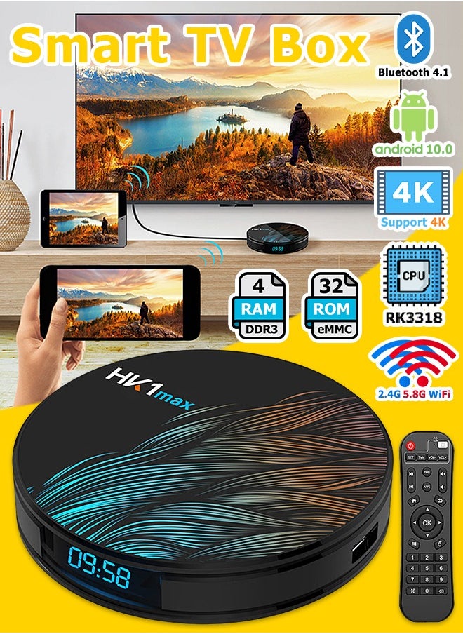 Mi VAZA Android 10.0 TV Box - Support 4K, 3D Video - Smart Home Media Player - 2.4G/5.8G Dual WiFi - Bluetooth 4.1 - H.265 - HDMI 2.0 - 4GB ROM, 32GB RAM  - Image 1