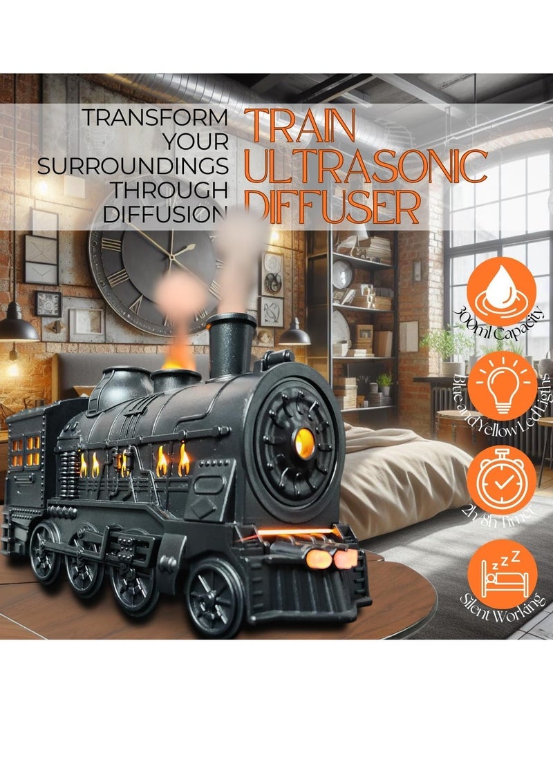 ELTRAZONE Train Aroma Humidifier Oil Diffuser 300ml Ultrasonic Cool Mist Diffuser with Waterless Auto Shut-Off, 2 Color Changing LED Lights, Whimsical Design for Home & Office, Stress Relief, Perfect Aromatherapy Gift - Image 5