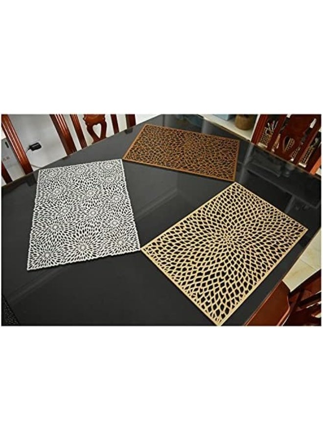 ناكسوس مفارش طاولة مقاومة للحرارة، غير قابلة للانزلاق، مصنوعة من مادة البولي فينيل كلوريد البلاستيكية، مفارش طاولة مجوفة، زينة للطاولات للحفلات وحفلات الزفاف - Image 4