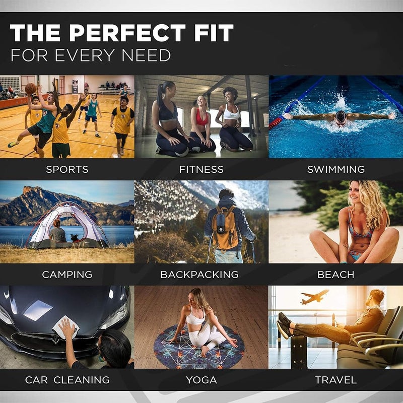 Ofrdncy Microfiber Beach Towel-Quick Fast Dry Super Bath Towels Absorbent Lightweight Pool Beach Blanket,Perfect for Travel Pool Swimming Bath Camping Yoga Gym Sports (Gray,32 * 63inch) - Image 5
