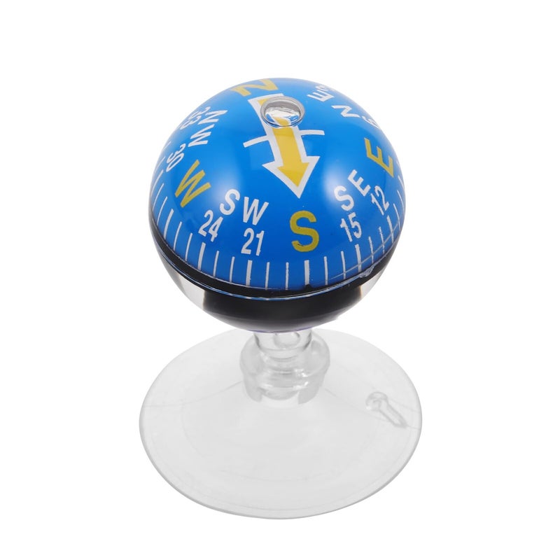 Blue 38mm Car Dashboard Compass with Suction Cup for Vehicle and Boat Navigation - Image 2