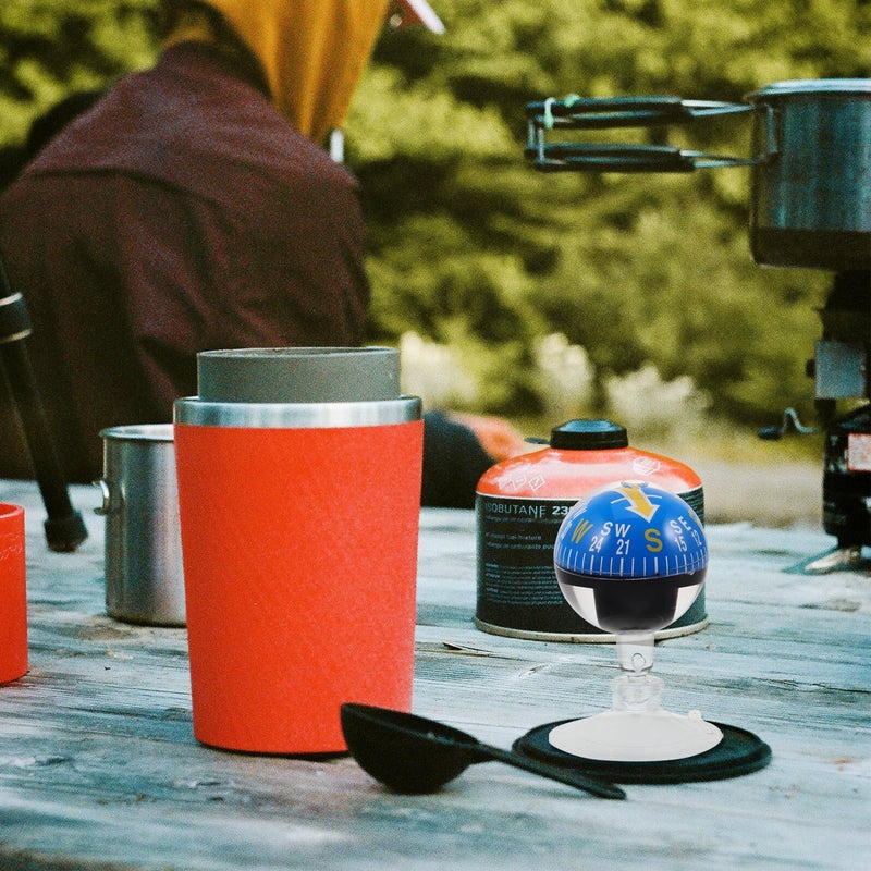 Blue 38mm Car Dashboard Compass with Suction Cup for Vehicle and Boat Navigation - Image 5