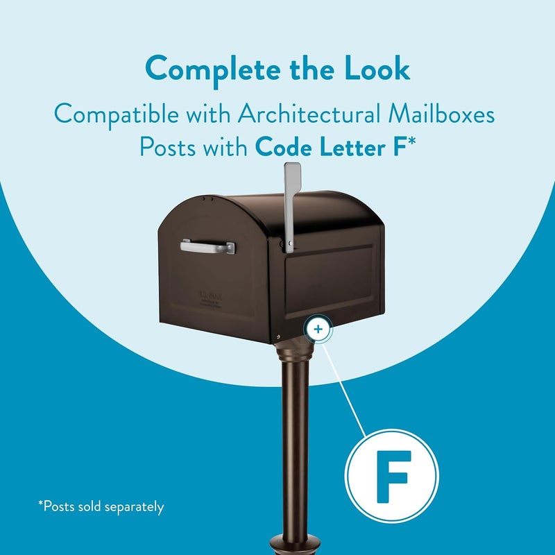 ARCHITECTURAL MAILBOXES 950020RZ Centennial Post Mount Mailbox, XL, Rubbed Bronze - Image 4