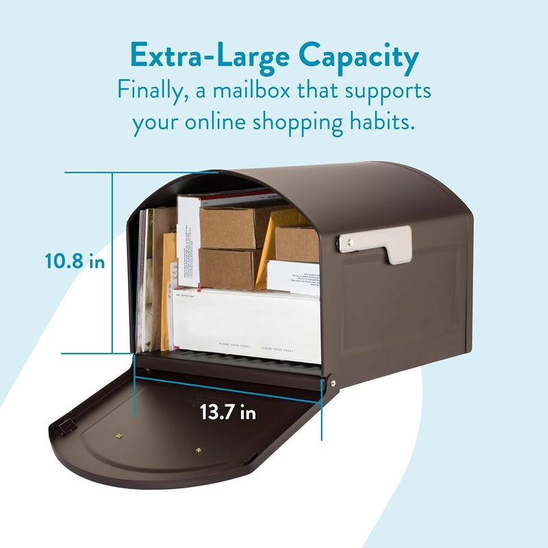 ARCHITECTURAL MAILBOXES 950020RZ Centennial Post Mount Mailbox, XL, Rubbed Bronze - Image 2