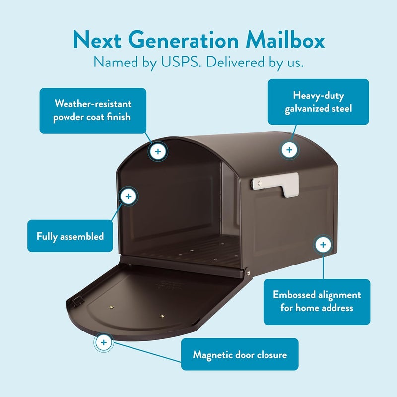 ARCHITECTURAL MAILBOXES 950020RZ Centennial Post Mount Mailbox, XL, Rubbed Bronze - Image 3