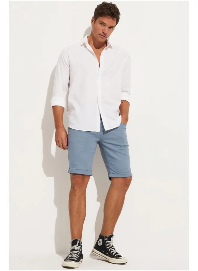 جون June Men Slim Fit Denim Short Blue