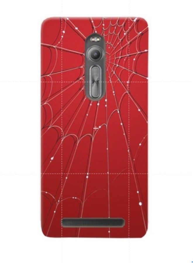 غطاء حماية بنمط شبكة عنكبوت لهاتف أسوس زين فون 2 أحمر
