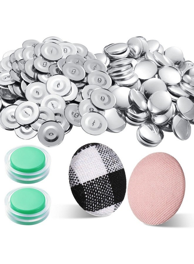 Raiten 100 Sets Cover Buttons Kit with Tools Size Buttons to Cover Self Cover Buttons with Wire Backs DIY Fabric Cloth Cover Buttons (Size 45/1.1 Inch) - Image 1