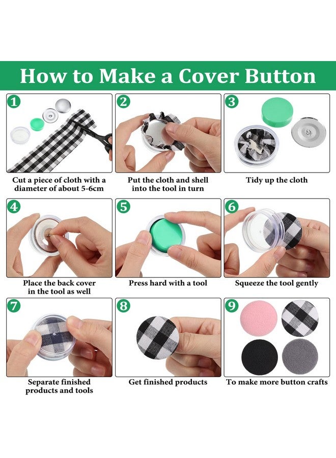 Raiten 100 Sets Cover Buttons Kit with Tools Size Buttons to Cover Self Cover Buttons with Wire Backs DIY Fabric Cloth Cover Buttons (Size 45/1.1 Inch) - Image 3