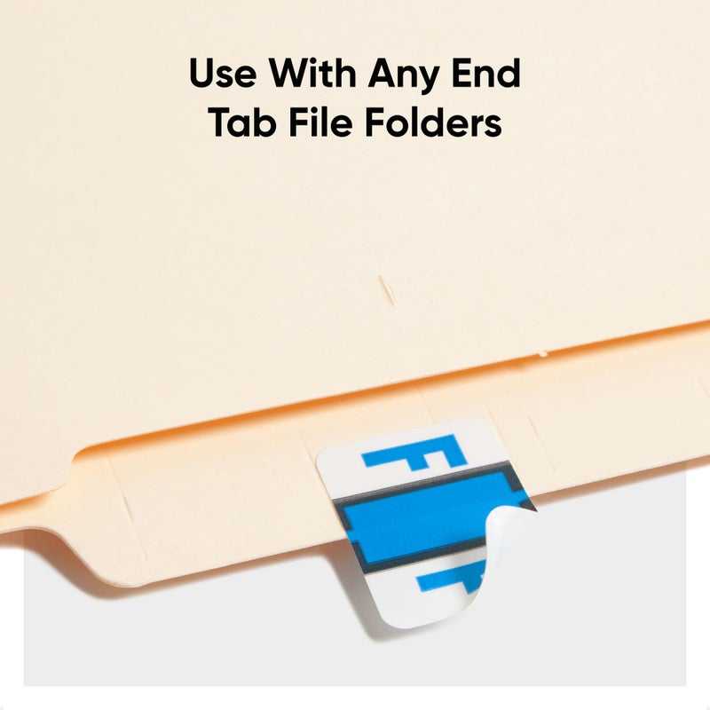 Smead BCCR Bar-Style Color-Coded Alphabetic Label, F, Label Roll, Blue, 500 Labels per Roll, (67076) - Image 3