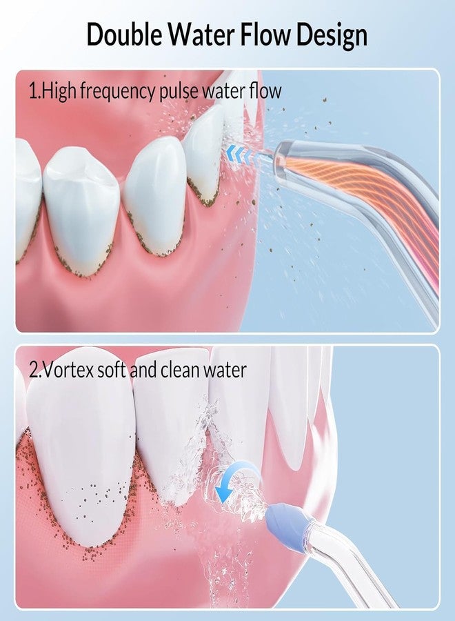 bixdo Water Flosser - Cordless Compact Countertop Water Flosser, 22OZ Reservior with 10 Pressure Settings for Adults and Kids, Home Travel Use, Oral Dental Irrigator for Teeth Gum Braces Cleaning - Image 5