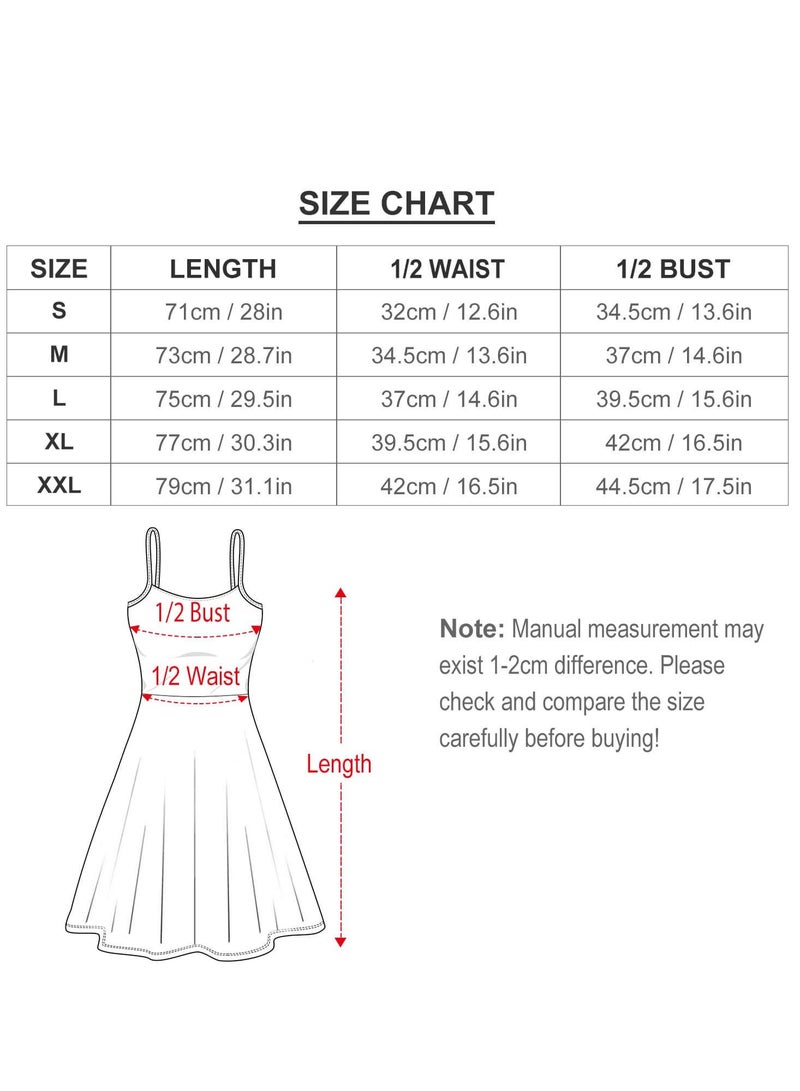 Womens Fashion Summer Printed Snowflake Sling Casual Short High Waist Dress  - Image 3