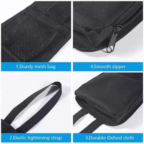 DETACHI Car Seat Side Organizer, Pack 1 Auto Seat Storage Hanging Bag, Multi-Pocket Storage Bag, Phones, Drink, Stuff Holder with Mesh Pocket for Cars, SUV & Truck(Black, 42X14X4CM) - Image 5