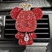 RISDORAY Cute Car Accessories Bling Crystal Bear Car Air Freshener With Vent ClipRhinestone Aesthetic Car Decor Interior Decoration RED - Image 2