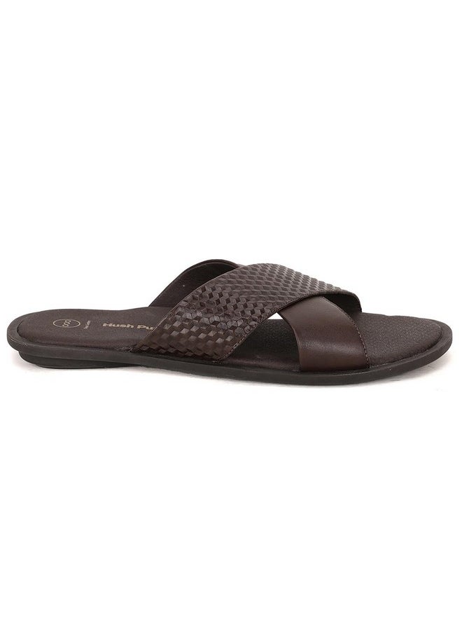 Hush Puppies - Hush Puppies Mens EDDIE MULE Brown Slipper UK 8 (8744206) - Image 1