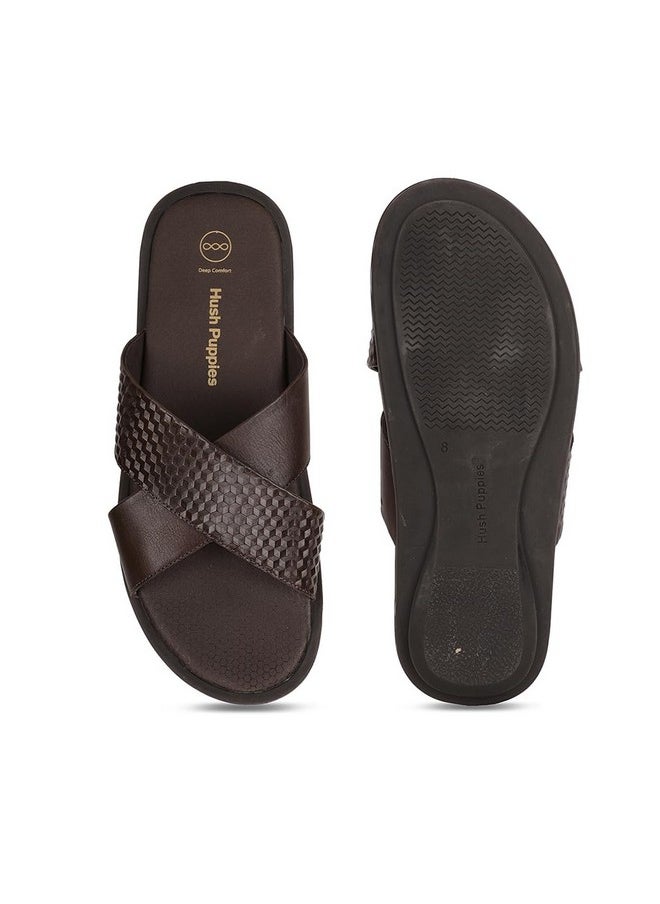 Hush Puppies - Hush Puppies Mens EDDIE MULE Brown Slipper UK 8 (8744206) - Image 1