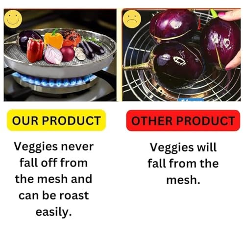 Cooks Innovations Phulka Grill Pan Roti Maker,Papad Maker,Grill Pan Non Stick,Cooking Pan Home Essential Items Pulka Grill For Home Gas Stove,Stainless Steel Pan Grill Tawa,Pulka Maker (Pack Of 2) - Image 5