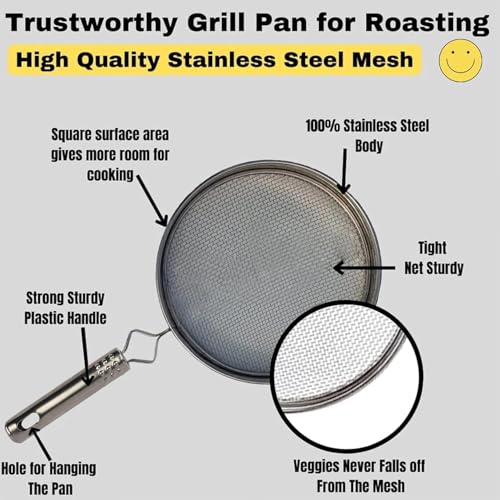 Cooks Innovations Phulka Grill Pan Roti Maker,Papad Maker,Grill Pan Non Stick,Cooking Pan Home Essential Items Pulka Grill For Home Gas Stove,Stainless Steel Pan Grill Tawa,Pulka Maker (Pack Of 2) - Image 4