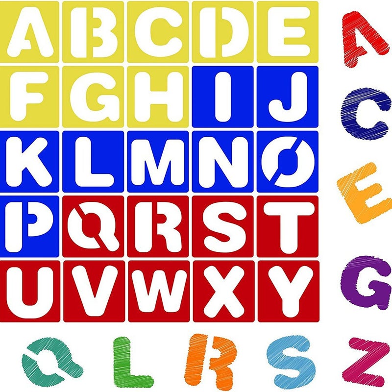 Colorful Hollow Letter Painting Template, Children'S Beginner Toy Writing Aid, Writing Guide Template - Image 2