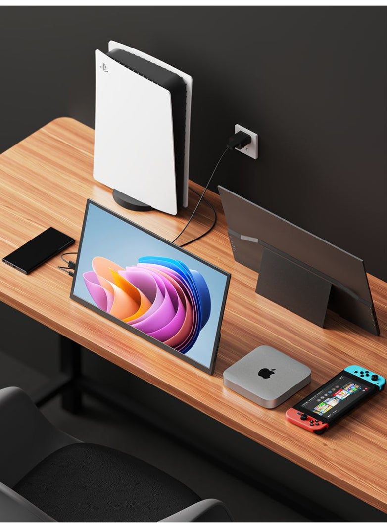 18.5 Inch Portable Monitor 1080P HDR Screen with 100Hz Refresh Rate, Low Blue Light, 8Bit Color, External Display for Phone Laptop PS5 Switch – Foldable 90° Stand  - Image 4