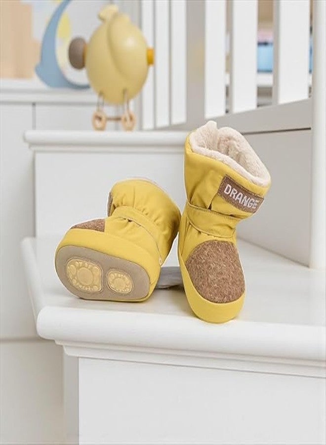 FAMWRAPZ Baby Winter Booties - Warm Soft Sole Non-Slip Toddler Shoes for Boys & Girls (Yellow, 6-12 Months, UK Footwear Size System, Toddler, Men, Age Range, Medium, 6 Months, 12 Months) - Image 3
