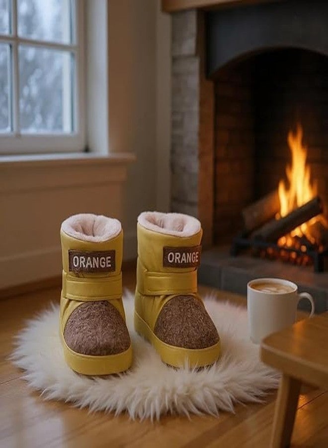 FAMWRAPZ Baby Winter Booties - Warm Soft Sole Non-Slip Toddler Shoes for Boys & Girls (Yellow, 6-12 Months, UK Footwear Size System, Toddler, Men, Age Range, Medium, 6 Months, 12 Months) - Image 4
