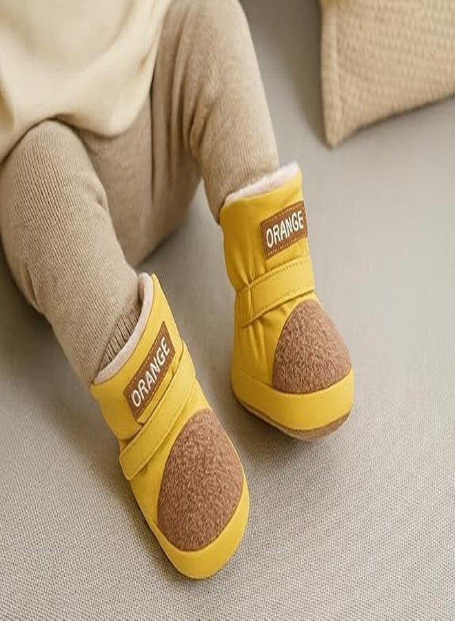 FAMWRAPZ Baby Winter Booties - Warm Soft Sole Non-Slip Toddler Shoes for Boys & Girls (Yellow, 6-12 Months, UK Footwear Size System, Toddler, Men, Age Range, Medium, 6 Months, 12 Months) - Image 2