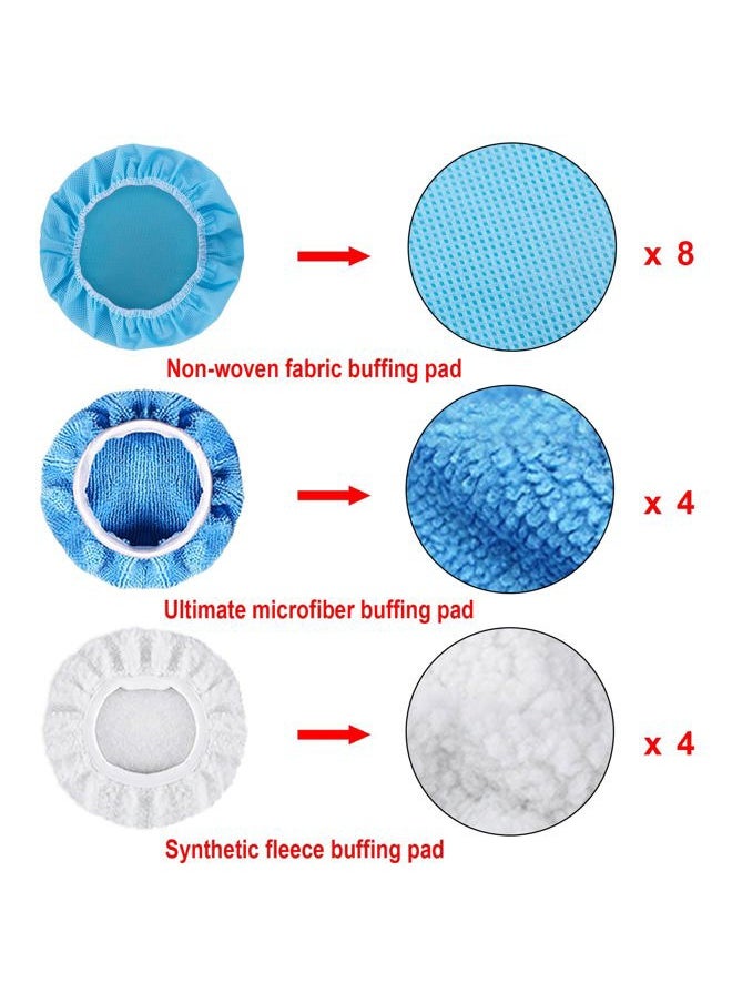SIQUK 26 Pieces Car Polisher Buffing Pads 7 Inch Car Polishing Pad Kit Foam Polish Pads Wax Bonnets Polisher Buffer Attachment for Drill  - Image 3