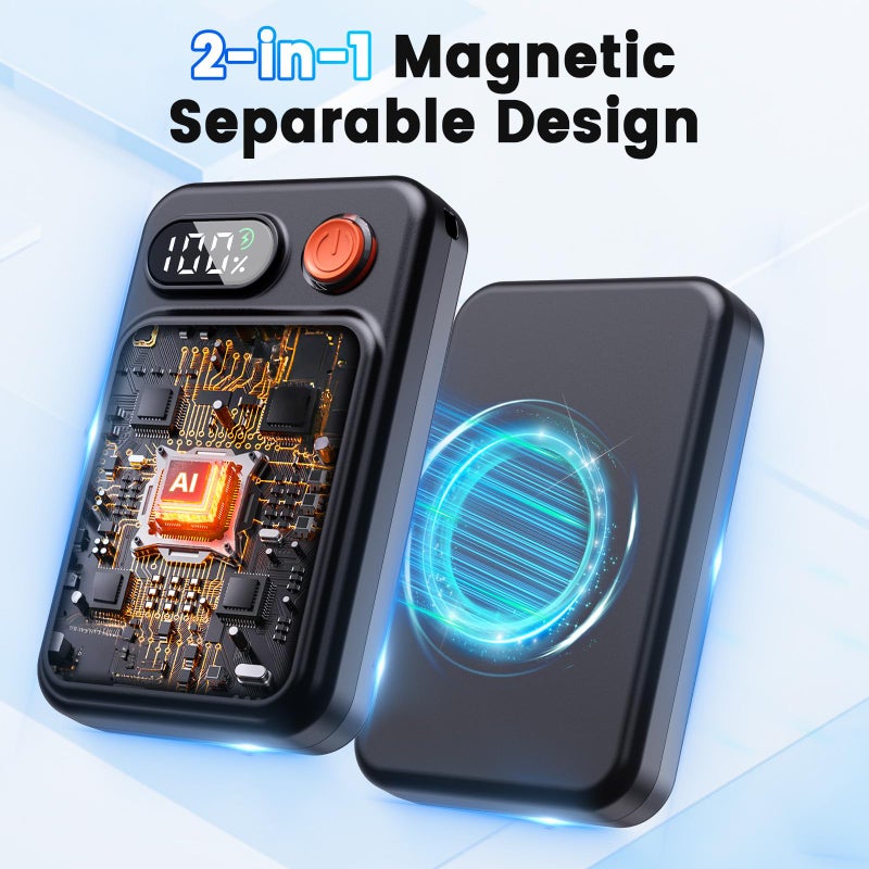 AUIIAH Hand Warmers Rechargeable 2 Pack - Electric Rechargeable Magnetic Hand Warmer with LED Display, 4 Heat Levels, Lanyards, USB, Gift for Men Women Kid, for Golf/Skiing/Camping/Hunting Essentials - Image 5
