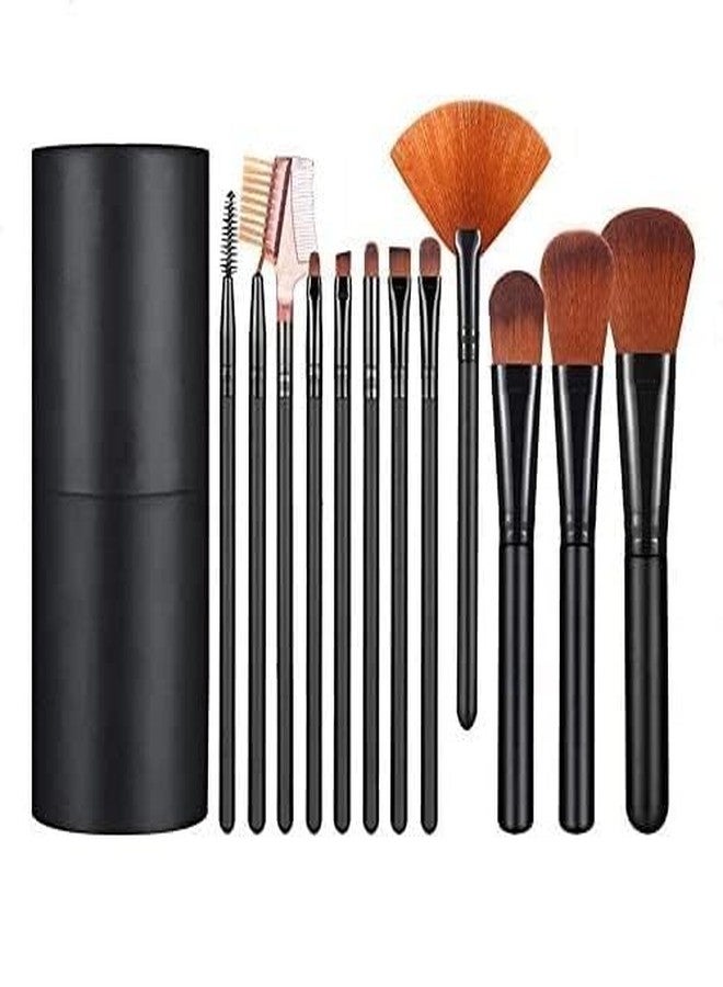 Glowhouse 12+1 pcs Makeup Brush Set with Case & Blending Brush Face And Eyeshadow Makeup Brush Kit Synthetic Bristles Cosmetic Brush Set - Image 3