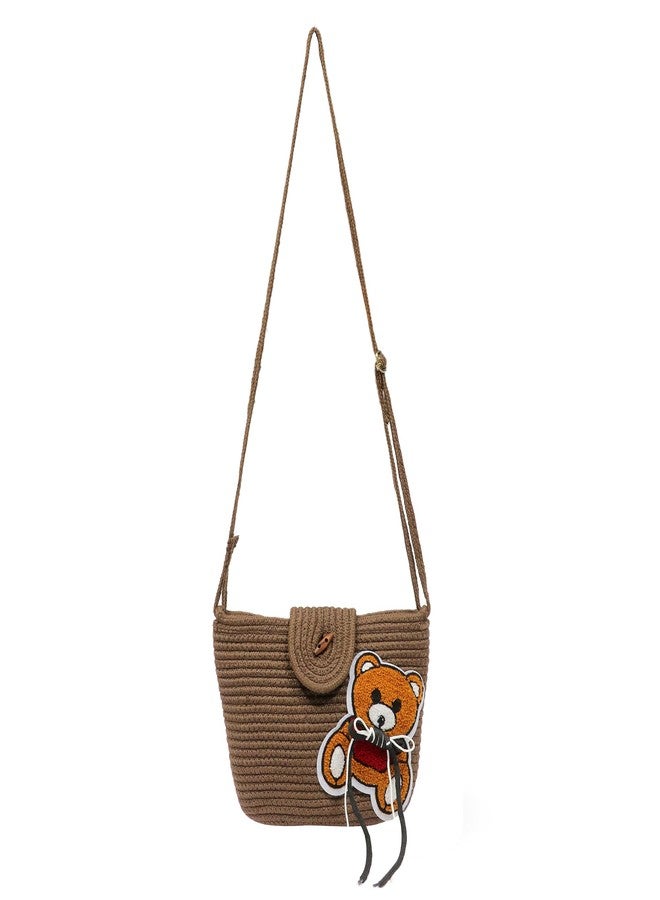Ariya Women Sling Bag with Teddy Patch (4072 | Brown) Handcrafted PP & Cotton Blend Shoulder Purse, Perfect for Ladies & Girls, Lightweight Tote Bag for Daily Use, Casual, Travel & All Occasions - Image 1