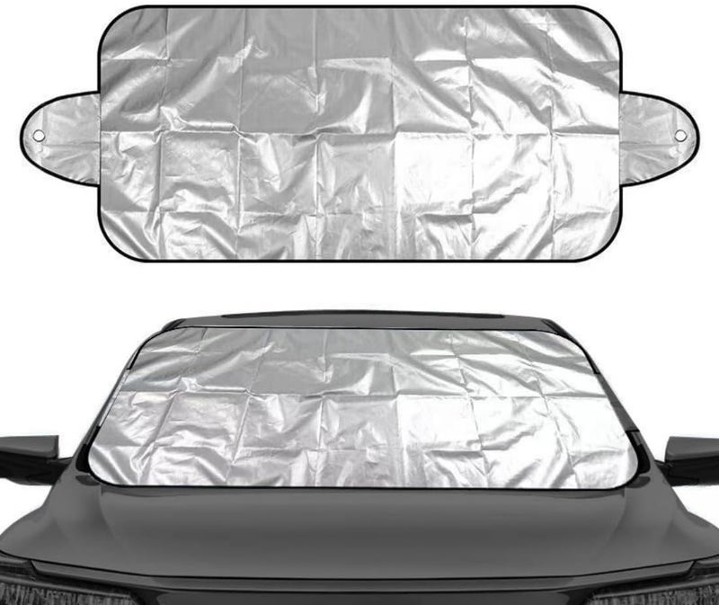 Excefore Car Windshield Sunshade, Reflective Sunshade, Foldable Can Block Ultraviolet Rays, Sunscreen Heat Insulation And Car Cooling Accessories, Keep The Car Cool, Suitable For Cars, Trucks, Suvs- Silver - Image 1