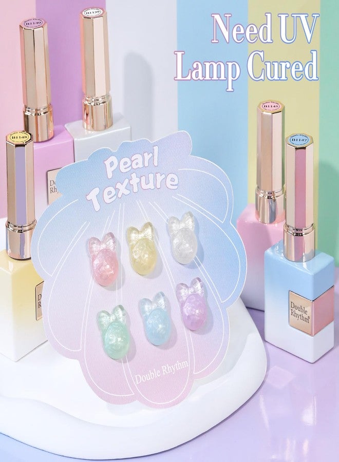 Double Rhythm مجموعة طلاء أظافر جل 6 قطع 15 مل بنفس اللون بنفس الزجاجة مجموعة طلاء جل قابلة للإزالة فن الأظافر صالون مانيكير افعلها بنفسك في المنزل للنساء (وردي لؤلؤي أبيض أخضر أزرق بنفسجي-T6-21) - Image 4