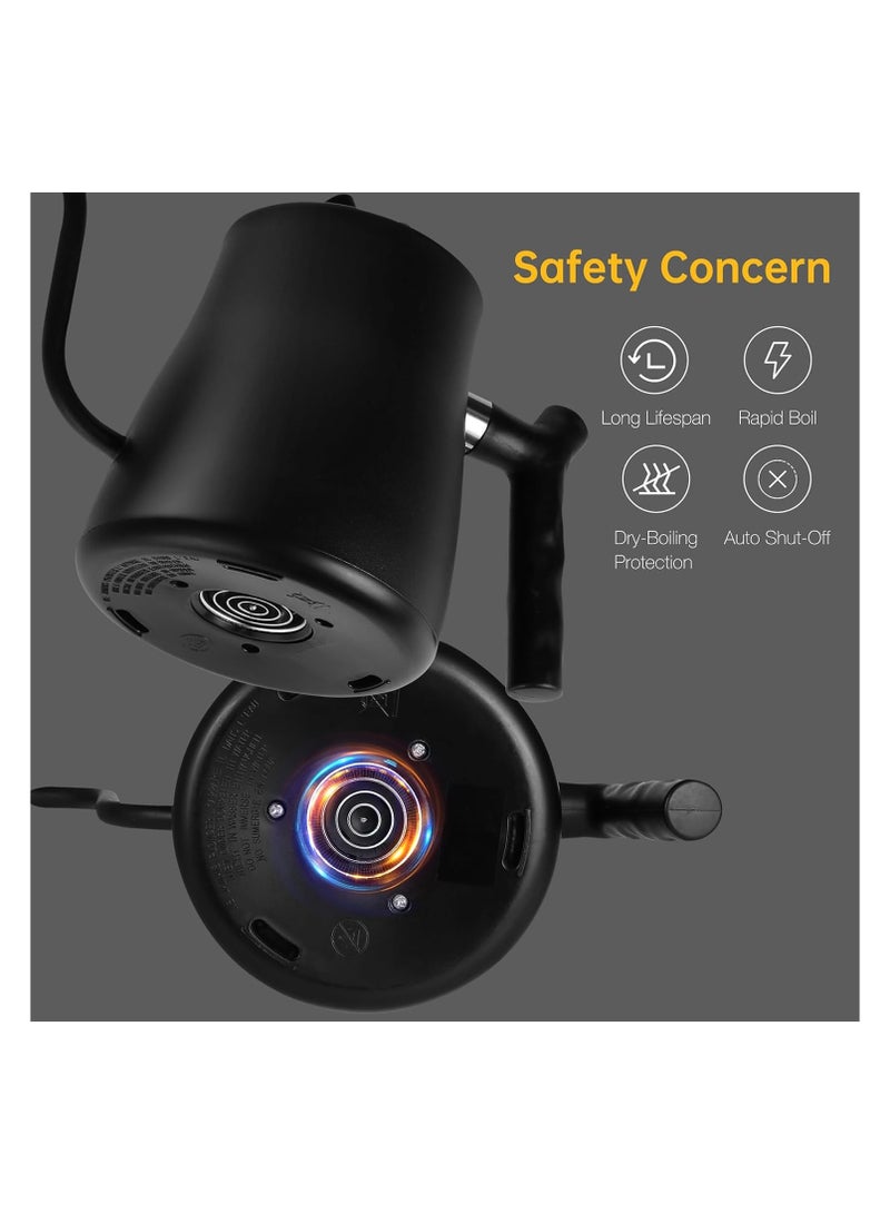 كافيه غلاية القهوة المختصة  مصنوعة من الستانلس ستيل 304 بدرجة حرارة قابلة للتعديل وتسخين سريع بسعة 1 لتر - Image 4